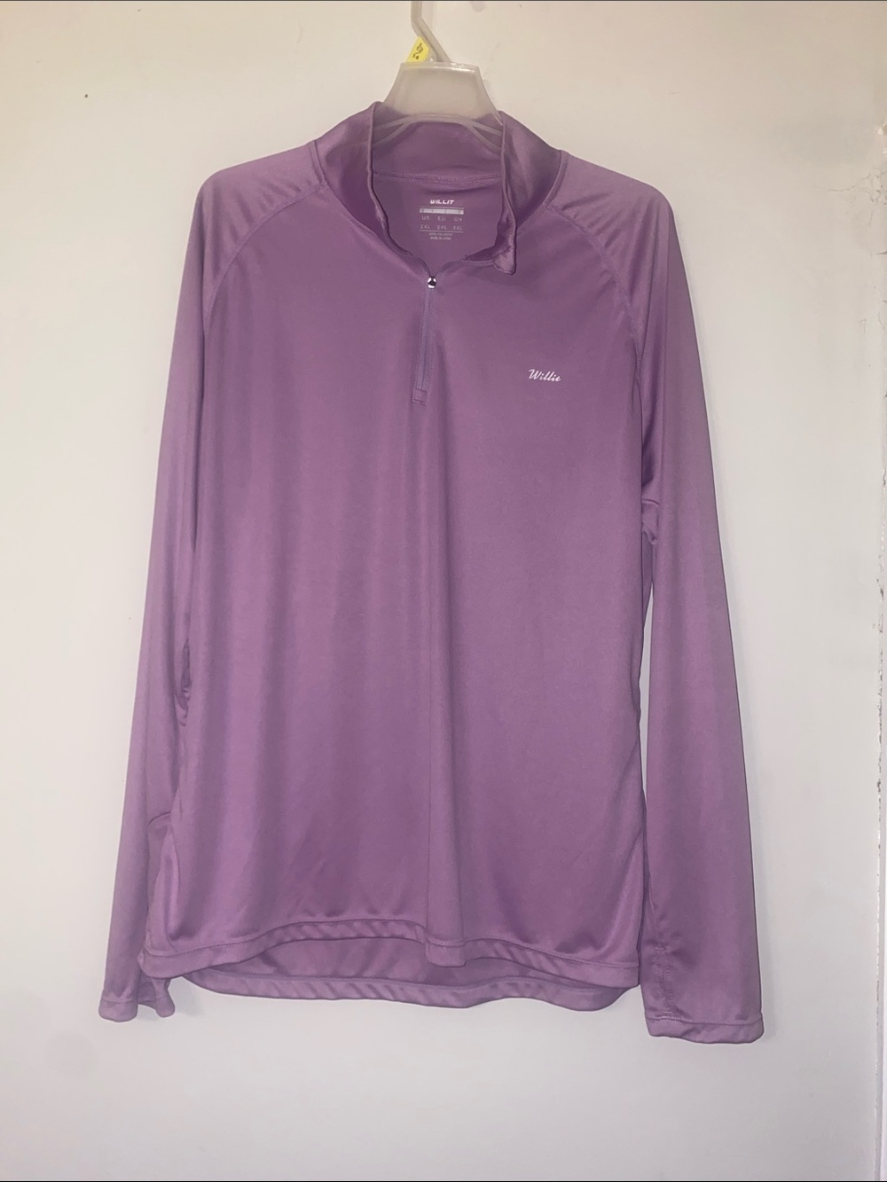 Willit Lavender Half-Zip Long Sleeve Performance Tee